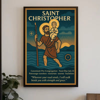 Saint Christopher Vintage Illustration Cultural or Heritage Poster