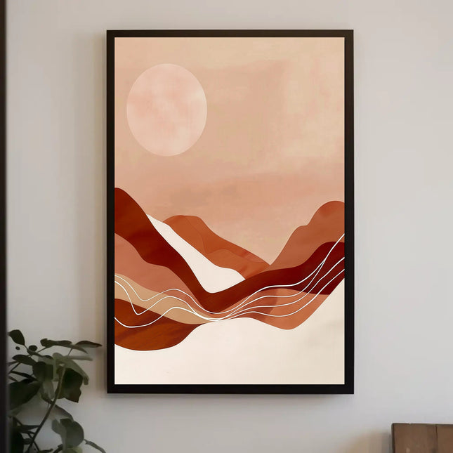Abstract Minimalist Landscape: Serene Earth Tones Artistic Poster