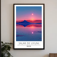 Salar de Uyuni Sunset Travel Poster