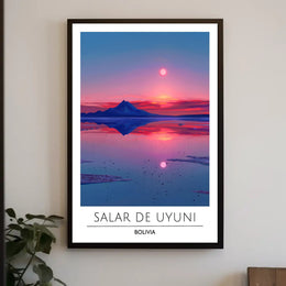 Salar de Uyuni Sunset Travel Poster