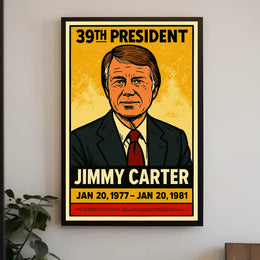 Jimmy Carter 39th President of the United States Inked Comic Style Poster