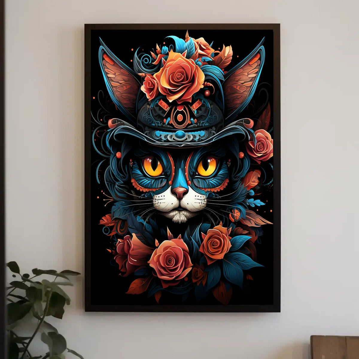Whimsical Cat Art in Fantasy or Mythology Poster