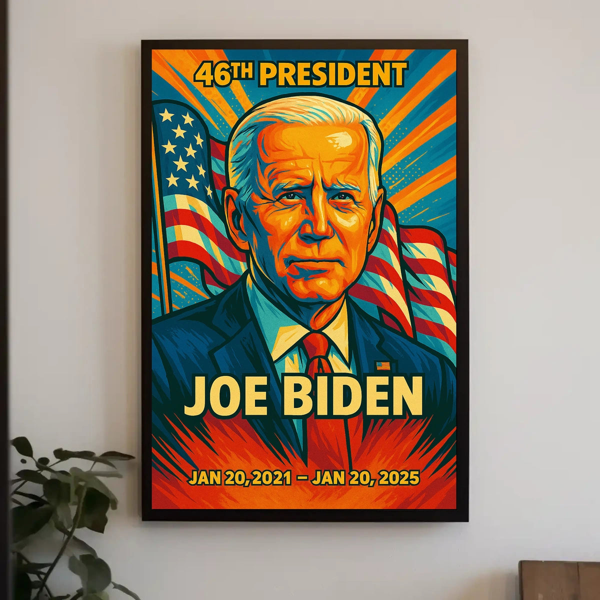 Joe Biden 46th President of the United States Colorful Comic Book Style Poster