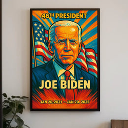 Joe Biden 46th President of the United States Colorful Comic Book Style Poster