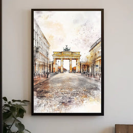 Germany Berlin Brandenburg Gate Street Poster