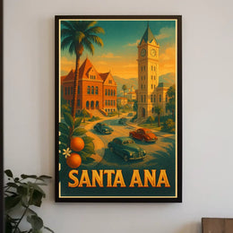 Santa Ana Nostalgic Travel Poster