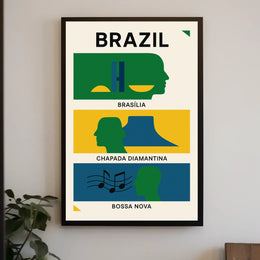 Brazilian Art Poster: Modern Abstract Cultural Tribute