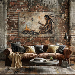 Native American Reflection: Tribal Art Poster Print