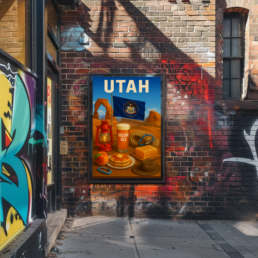 Utah Delicate Arch Pancakes Flag Ale Travel Poster