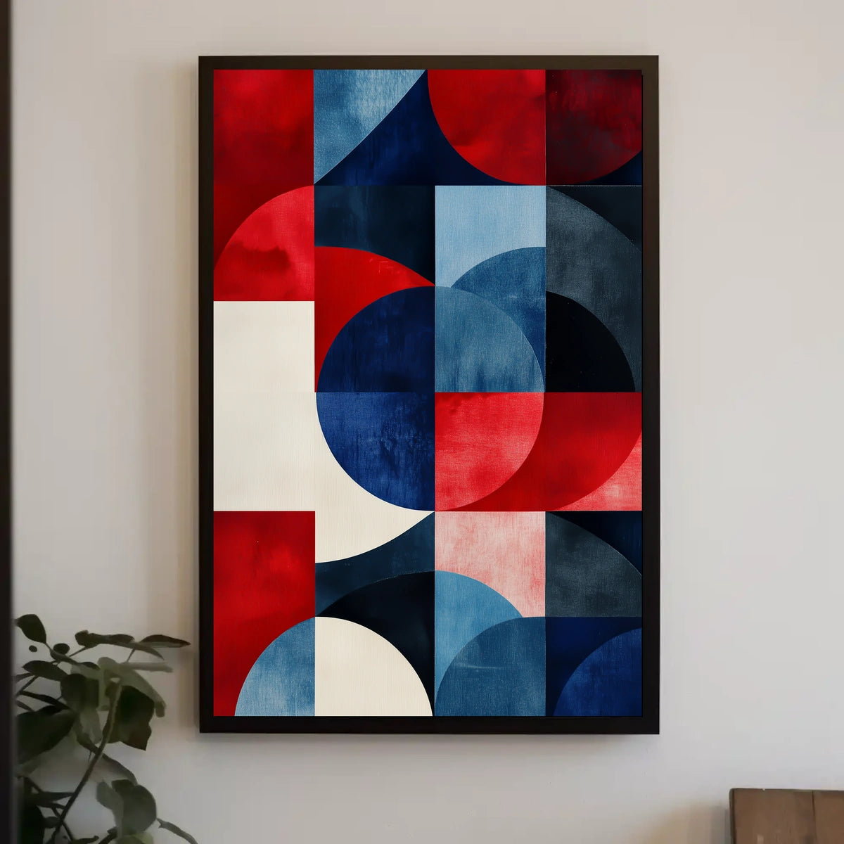 Geometric Shapes In Patriotic Abstract Art Modern Poster