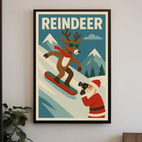 Reindeer On The Slopes Poster