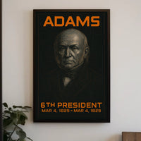 John Quincy Adams 6th President of the United States Techno Schematic Poster