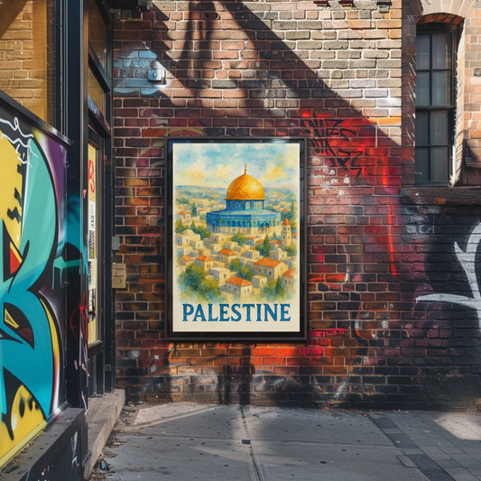 Palestine Dome Over Hills Travel Poster