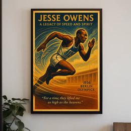 Jesse Owens Vintage Olympic Triumph Art Poster