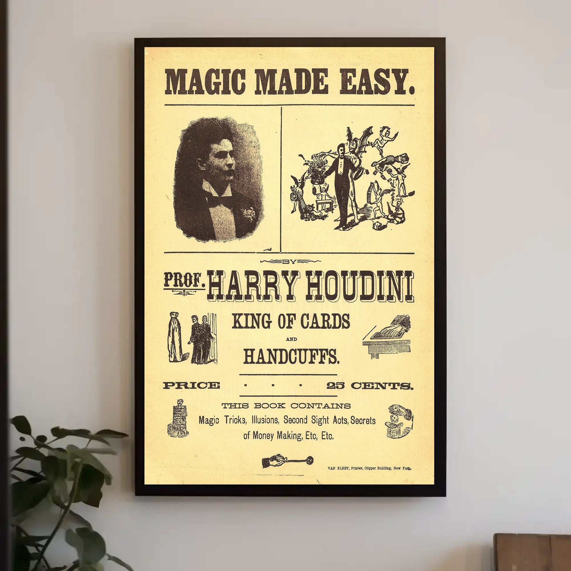 Harry Houdini Vintage Magic Cultural or Heritage Poster