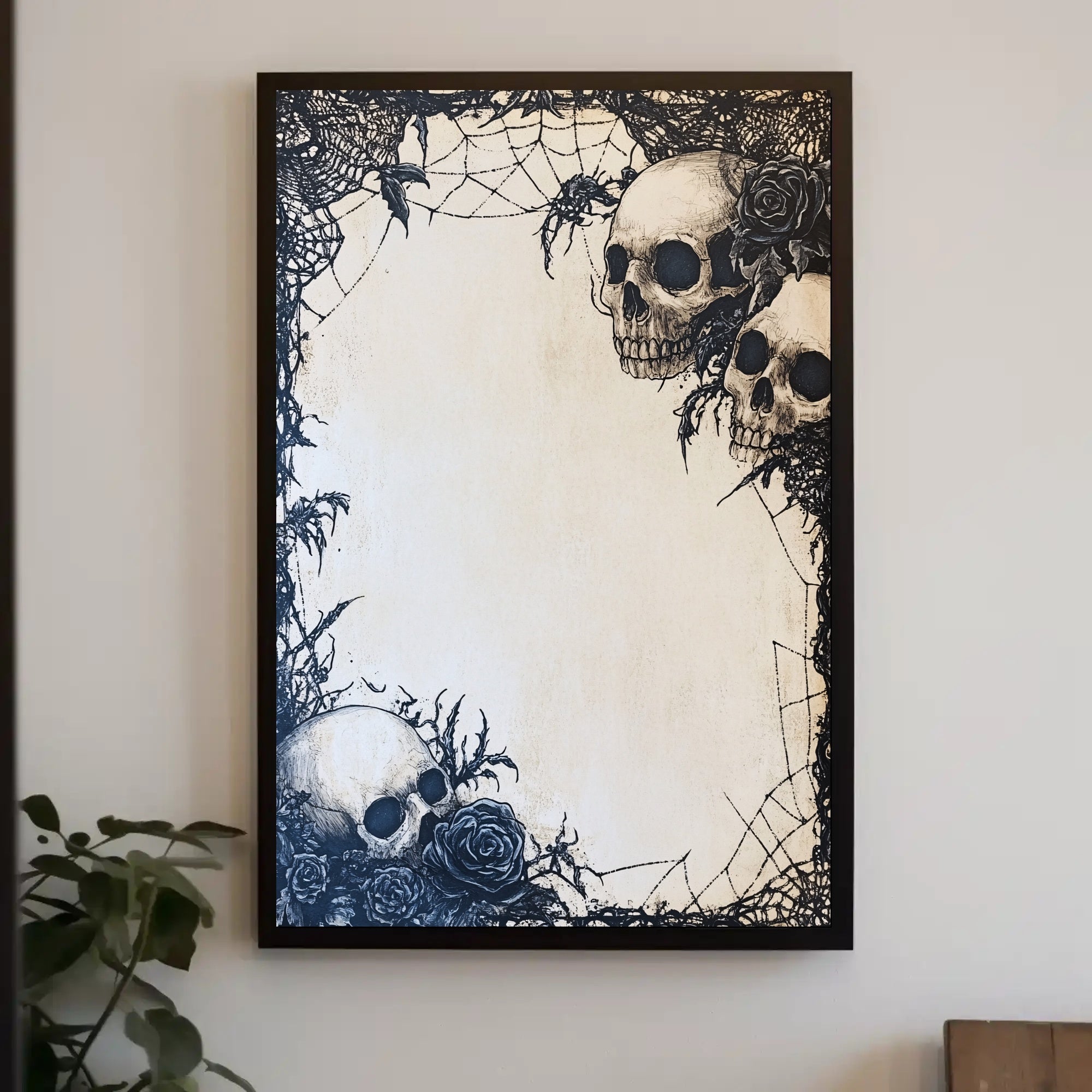 Gothic Skulls And Roses Poster