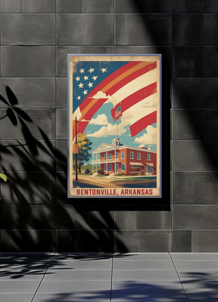 Bentonville Arkansas Town Center Vintage Travel Poster