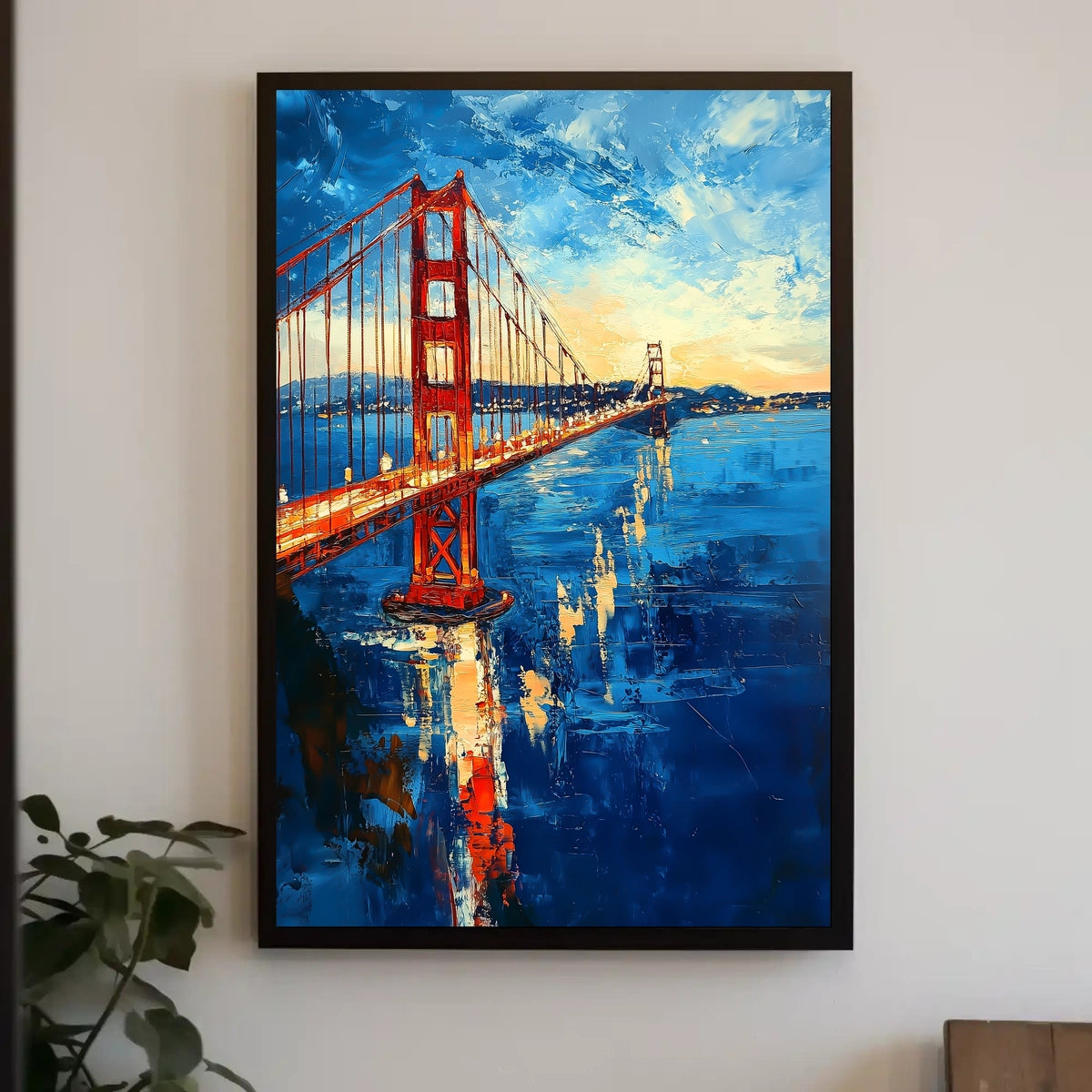 Golden Gate Bridge Sunset Scenic Artwork Home Decor Poster