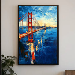 Golden Gate Bridge Sunset Scenic Artwork Home Decor Poster