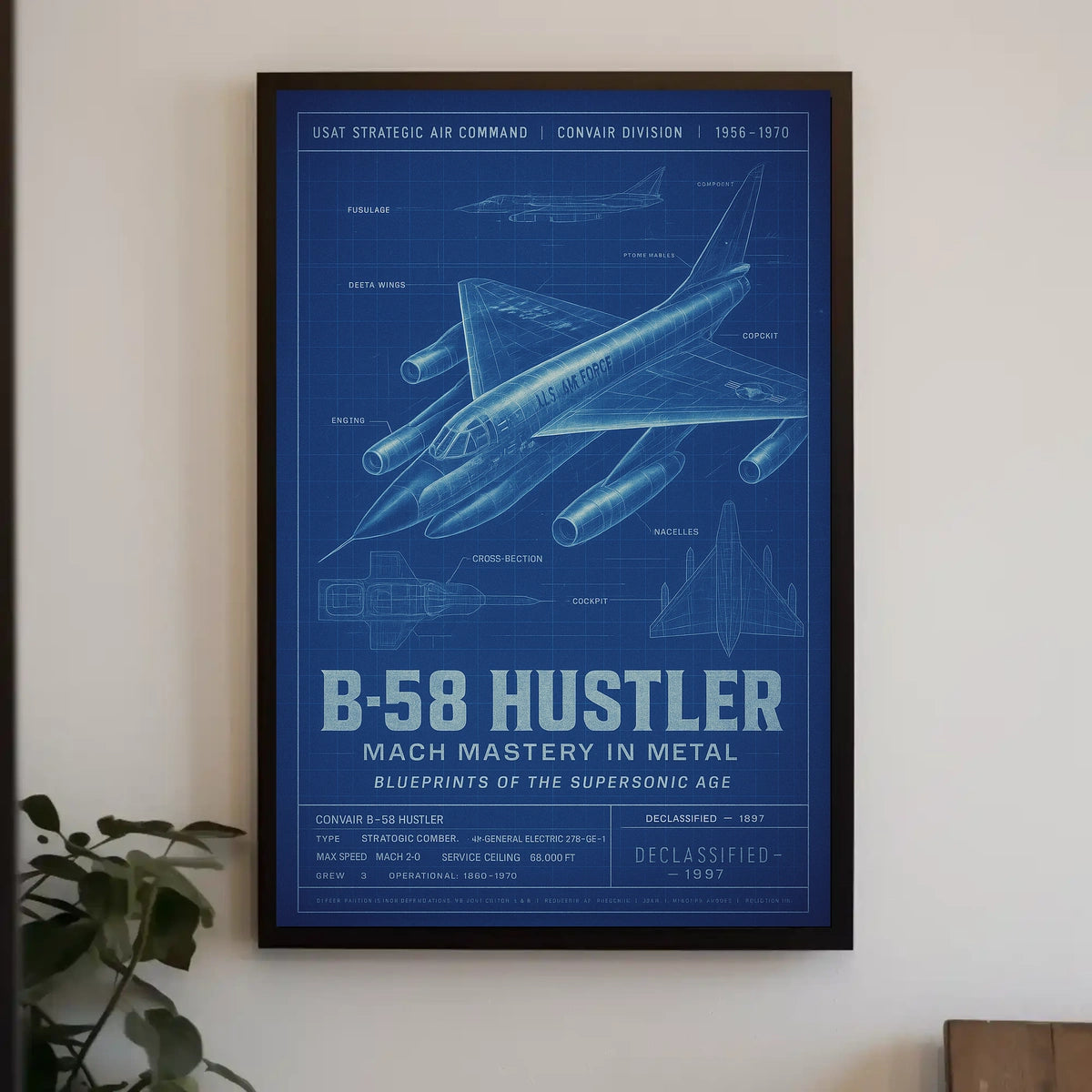 B-58 Hustler Mach Mastery in Metal Poster