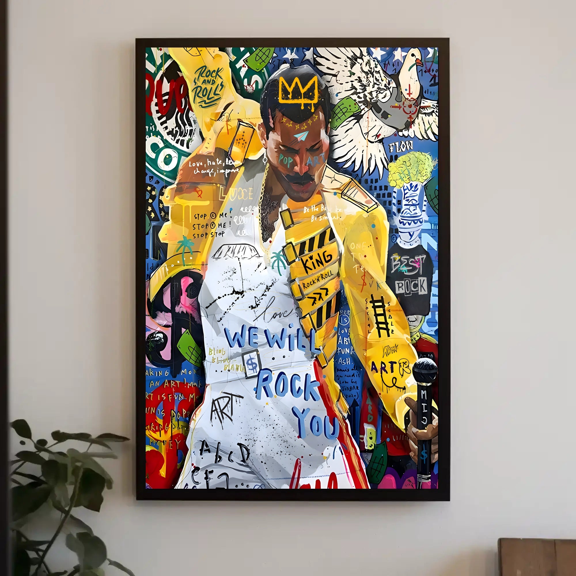 Iconic Rock Star in Motion Pop Culture Poster
