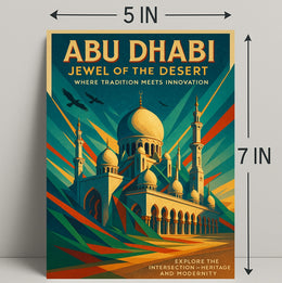 Abu Dhabi Jewel Desert Cityscape Travel Poster