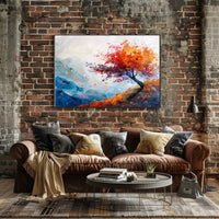 Autumn Tree Abstract Impressionist Art Poster Print