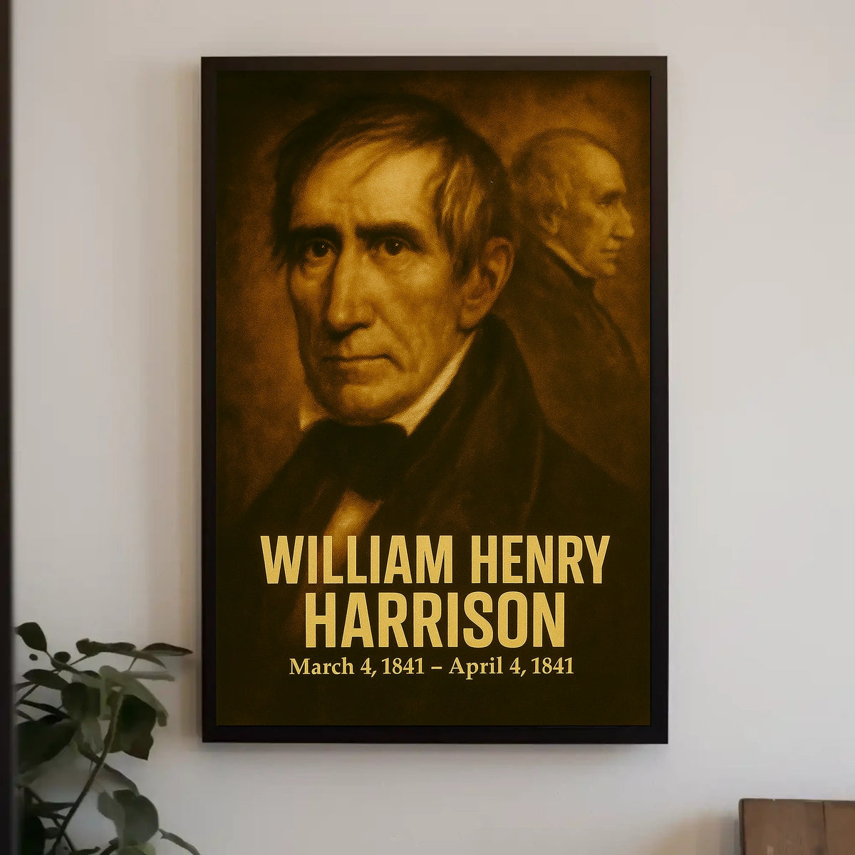 William Henry Harrison Presidential Poster Vintage Analog Film Aesthetic Portrait Wall Art Print