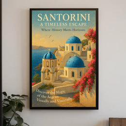 Santorini Travel Poster Timeless Escape Wall Art