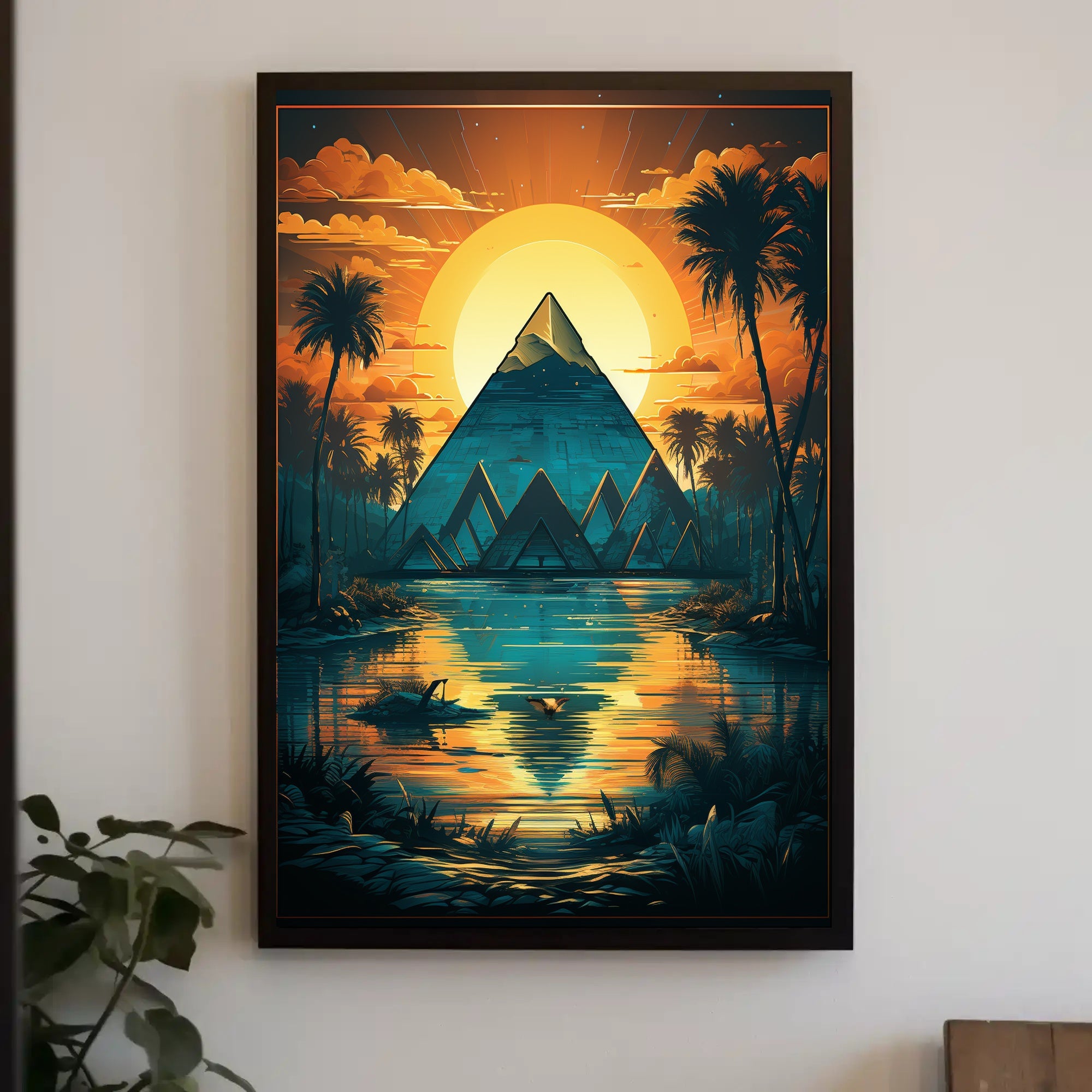 Sunset Over The Pyramid Poster