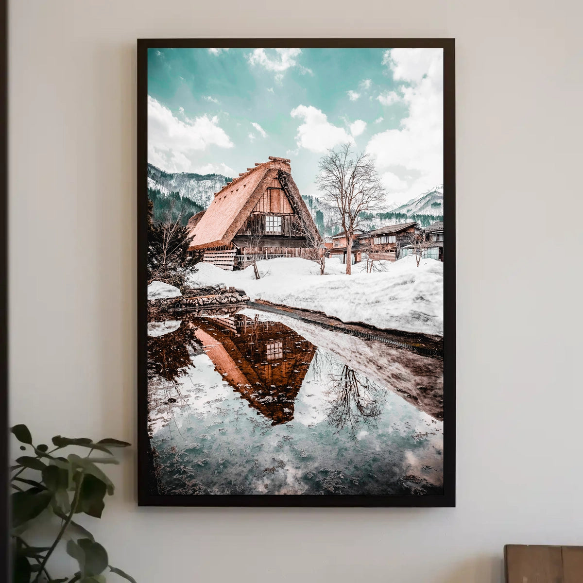 Winter Serenity In A Traditional Village Poster