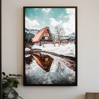 Winter Serenity In A Traditional Village Poster