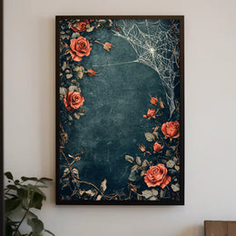 Roses And Webs Poster