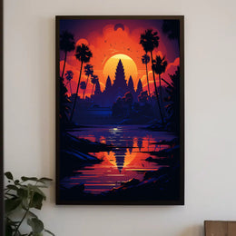 Sunset Over Tranquil Waters Poster