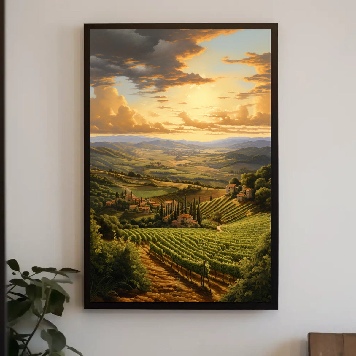 Serene Tuscany Landscape Sunset Travel Poster