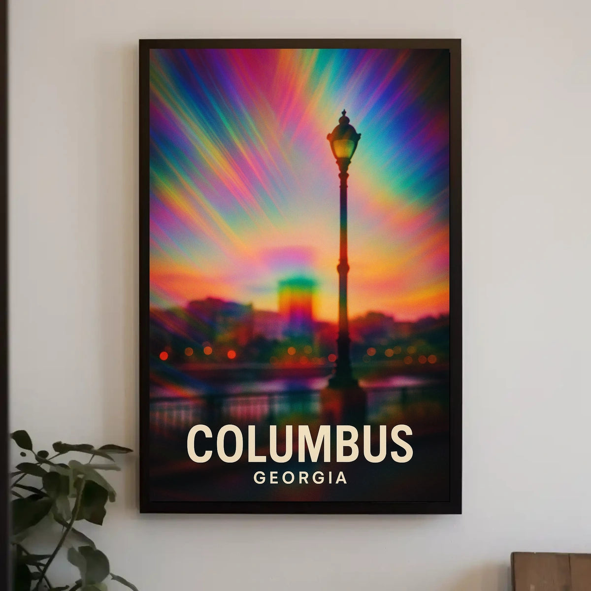 Columbus Georgia Vibrant View Travel Cityscape Impressionism Digital Painting Decor Poster
