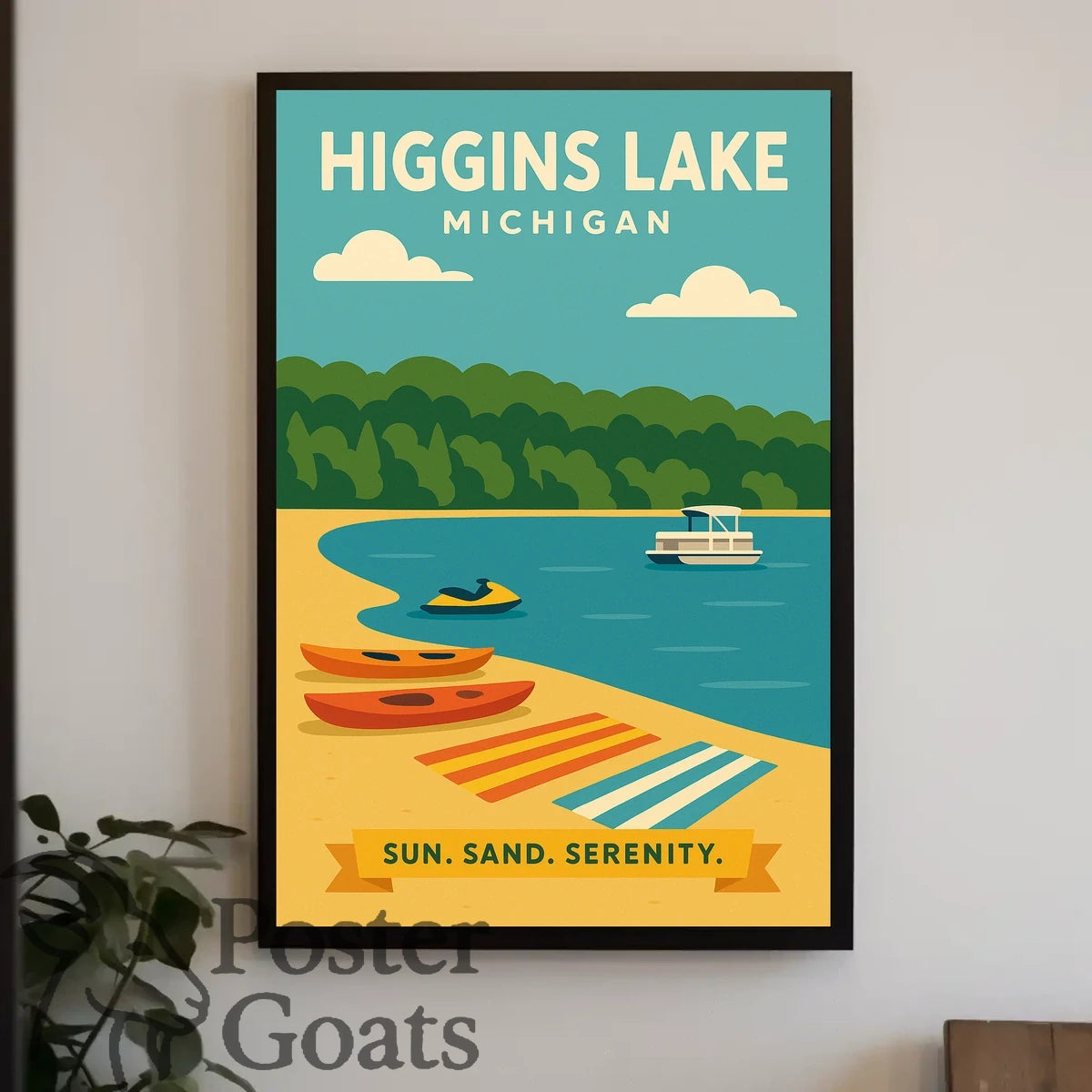 Higgins Lake Michigan Travel Poster