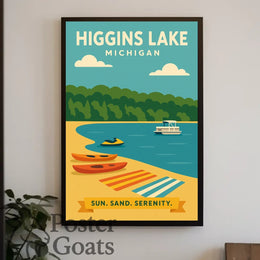 Higgins Lake Michigan Travel Poster