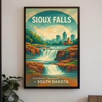 Sioux Falls Travel Adventure Art Poster PosterGoat