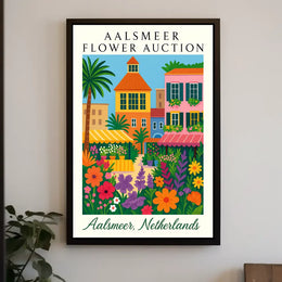 Aalsmeer Flower Auction Vintage Art Deco Poster