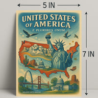 Iconic Symbols of America Poster PosterGoat