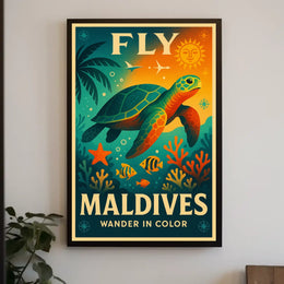 Fly to the Maldives Poster