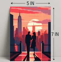 Sunset Silhouettes In The City Poster