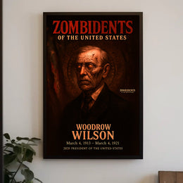 Woodrow Wilson 28th President of the United States Zombidents Poster Series