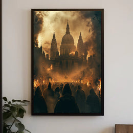 Futuristic Dystopian Cityscape Poster: Surreal Sci-Fi Art PosterGoat