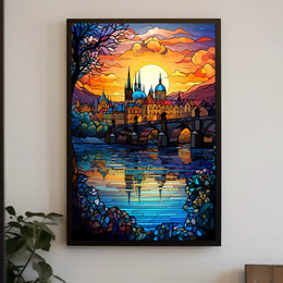 European Cityscape with Gothic Flair Travel Poster