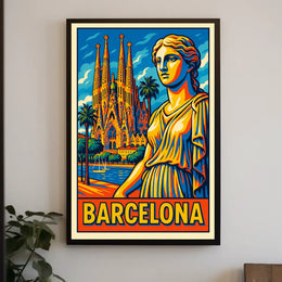Barcelona Vibrant Cityscape Poster