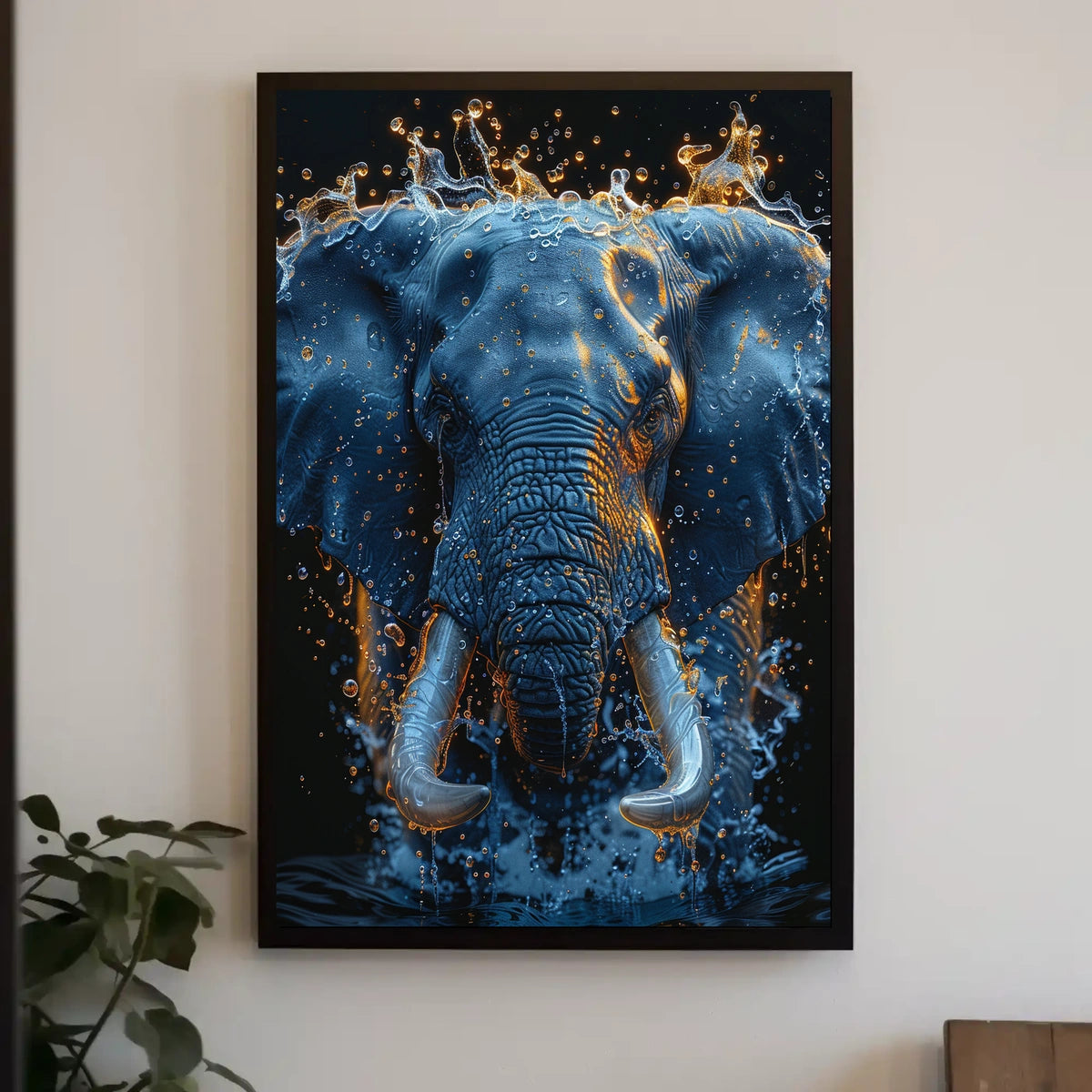 Majestic Water Elephant Poster