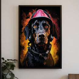 Firefighter Dog Poster