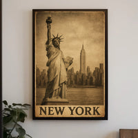 New York Iconic Landmarks Poster